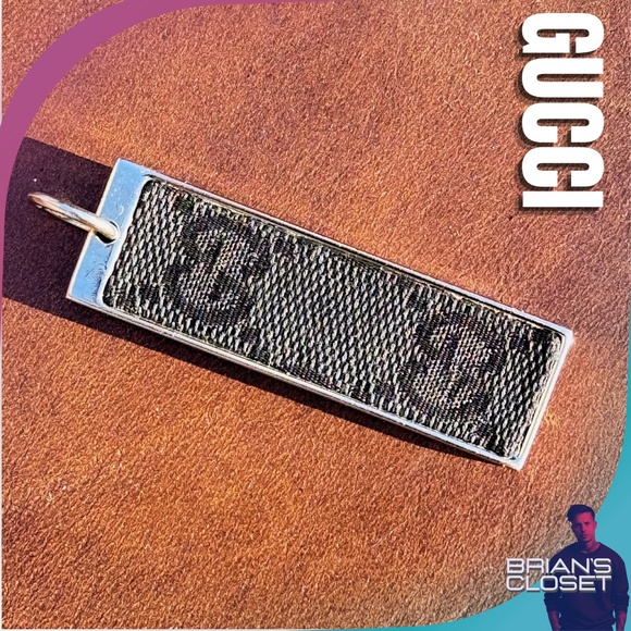 GUCCI Pre-Owned Silver & Black Canvas Monogram Keychain - Picture 10 of 15